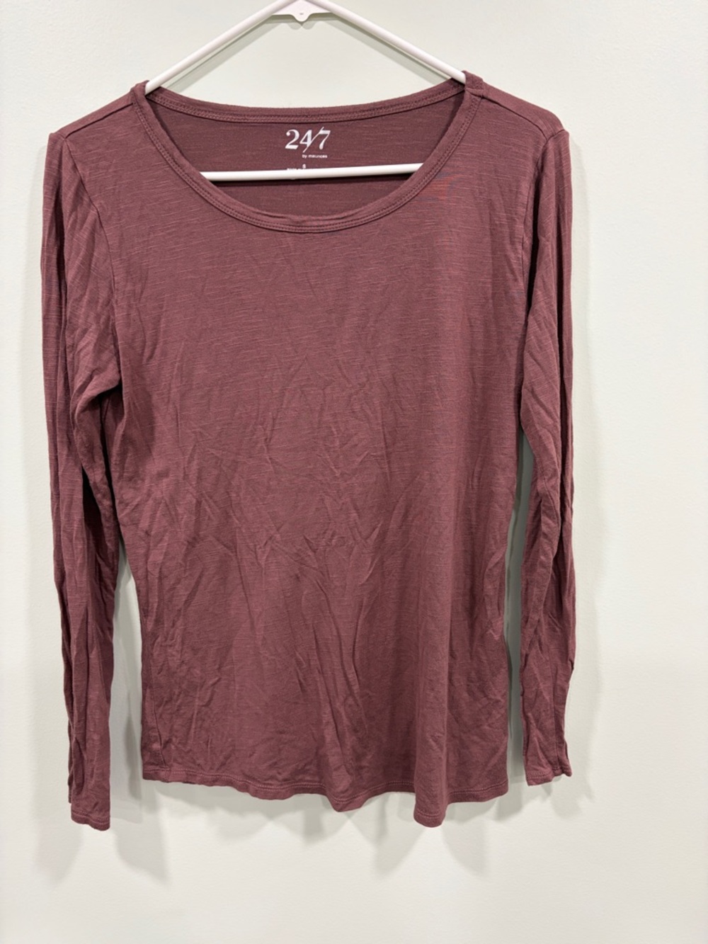 Maurice's 24/7 Women’s Long-Sleeve Scoop Neck Top - Mauve